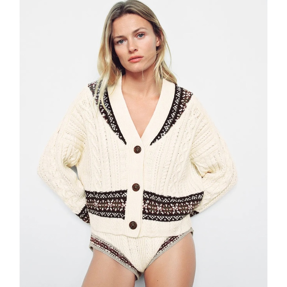 Ecru Knit Shorts